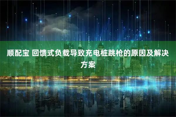 顺配宝 回馈式负载导致充电桩跳枪的原因及解决方案