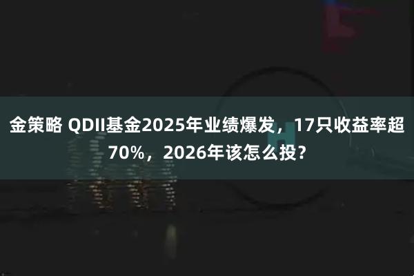 金策略 QDII基金2025年业绩爆发，17只收益率超70%，2026年该怎么投？