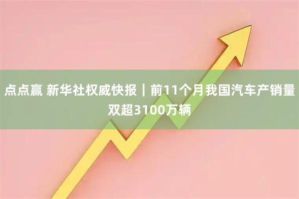 点点赢 新华社权威快报｜前11个月我国汽车产销量双超3100万辆